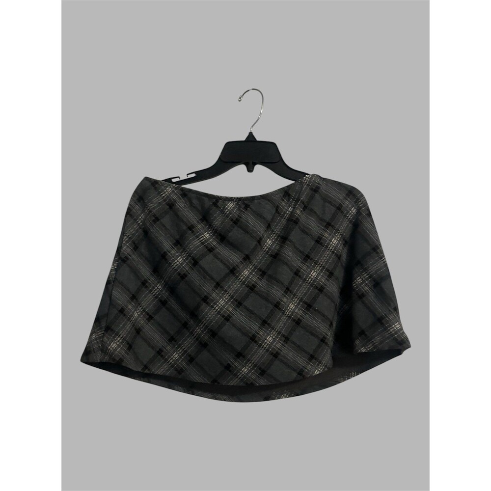 Womens Grey Plaid Skirt with Size Large